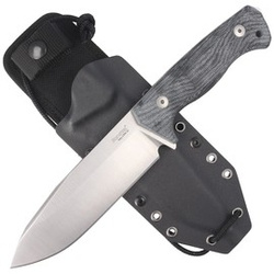 LionSteel Knife Black Canvas Micarta, Satin CPM 3V by Molletta (T6 3V CVB)