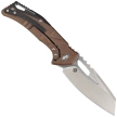 Nóż składany Fox Chronos Bronze Aluminum Knife, Black HW, Satin MagnaCut by Stefan Merk (FX-552 ALBR)