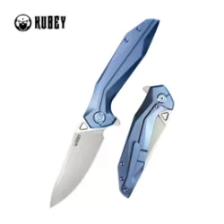 Kubey Nova FL KB235C Knife Blue Titanium, Bead Blasted 14C28N