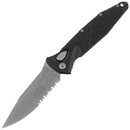 Nóż automatyczny Microtech Socom Elite Auto S/E Black Aluminium, Apocalyptic P/S M390 by Tony Marfione (160A-11AP)