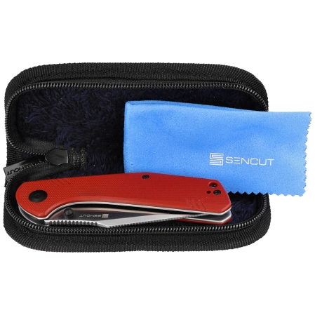 Sencut Actium Burgundy G10, Satin D2 knife (SA02A)