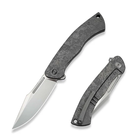 Nóż składany WeKnife Essential Knight Etched Gray Titanium, Satin M390 by Jason Knight (WE24003-3)