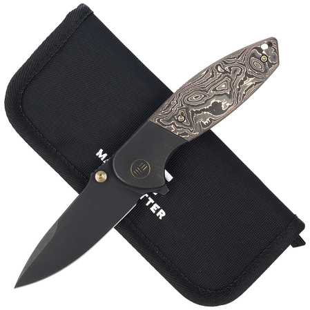 Nóż składany WE Knife Nitro Mini Black Titanium / Copper Foil Carbon Fiber, Black Stonewashed CPM 20CV by Peter Carey (WE22015-2)