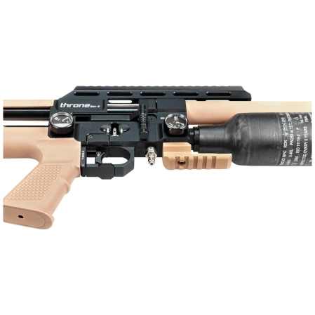 Reximex Throne Gen 2 FDE Carbon 4.5mm PCP Air Rifle with Regulator and Sound Moderator