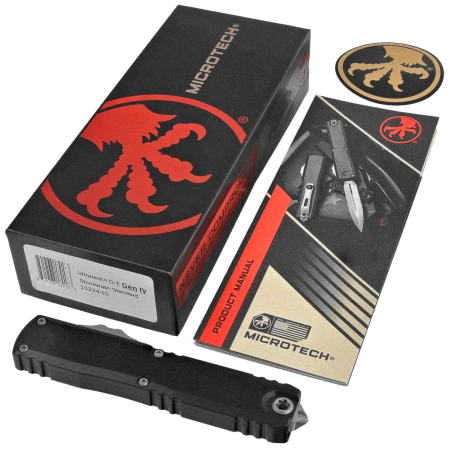 Microtech Ultratech Gen IV D/E OTF Knife Black Aluminum, Stonewashed M390MK by Tony Marfione (11224-10)