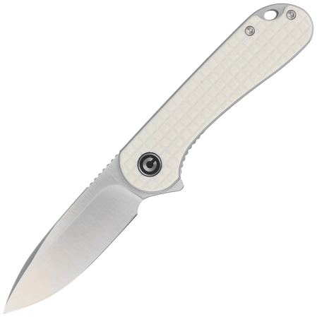 CIVIVI Knife Elementum Flipper Patterned Ivory G10, Satin D2 (C907A-3)