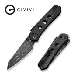 Civivi Knife Vision FG Black Canvas Micarta, Damascus by Snecx Tan (C22036-DS2)