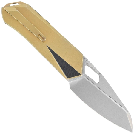 Remette RT-Woodpecker Knife Gold Titanium, Hand Grinding Pearlescent M390 (RTWP-G)