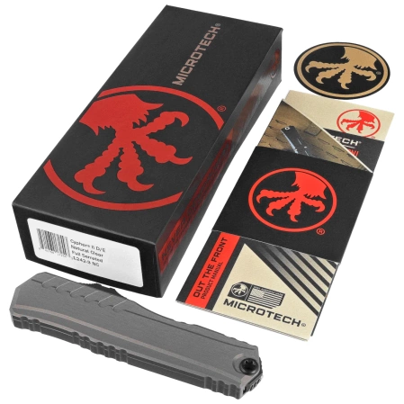 Microtech Cypher II D/E OTF Knife Natural Clear Aluminum, Black M390MK F/S by Deryk Munroe and Tony Marfione (1242-3NC)