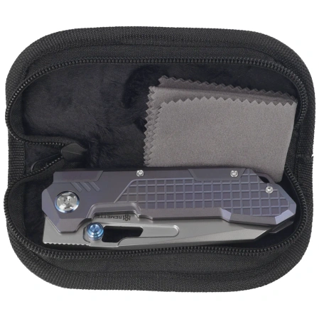 Nóż składany Remette RT-Cool Leopard Grilled Blue Titanium, Pearlescent M390 (RTKS-L)