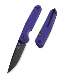 Nóż składany Bestechman Velix Purple G10, Black PVD 14C28N by Ostap Hel (BMK07F)