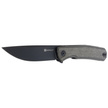 Sencut Knife Scitus Dark Green Canvas Micarta, Black Stonewashed D2 by Ostap Hel (S21042-3)