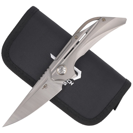 Bestech Vigil Gray Titanium, Satin M390 by Kombou Knife (BT2201A)