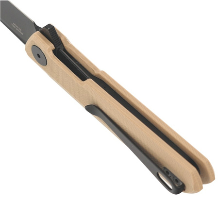 Bestechman Knife Mini Dundee Khaki G10, Black DLC D2 by Ostap Hel (BMK03I)