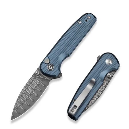 Nóż składany Civivi Mini Shakan Blue Aluminium, Damascus (C20052F-DS1)