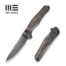 Nóż składany WeKnife 702XI LE No 145/150 Gray Integral Titanium/Copper Foil Carbon Fiber, Polished Gray M390 (WE07B-3)