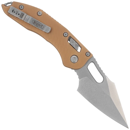 Microtech Stitch Ram-Lok S/E Knife Fluted Tan Aluminum, Stonewashed M390MK by Borka Blades and Tony Marfione (169RL-10FLTA)