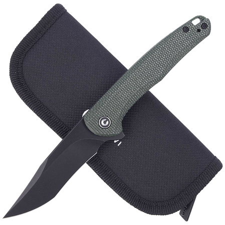 CIVIVI Mini Sandbar Green Micarta, Black Stonewashed by Eric Ochs (C20011-3)
