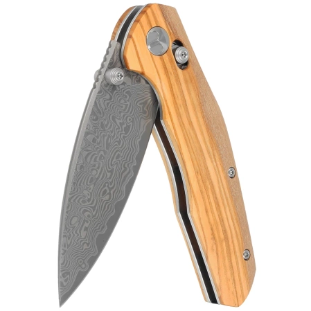 Nóż składany Bestechman Ronan Olive Wood, Damascus (BMK02M)