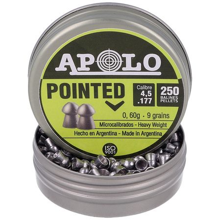 Apolo Pointed AirGun Pellets .177 / 4.52 mm, 250 pcs 0.60g/9.0gr (19102-2)