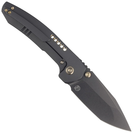 WE Knife Trogon Black Titanium, Black Stonewashed CPM 20CV by Brian Brown (WE22002B-2)