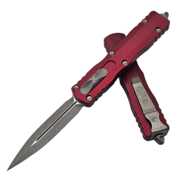 Microtech Dirac Delta D/E OTF Knife Merlot Aluminum, Apocalyptic by Tony Marfione (227-10APMR)