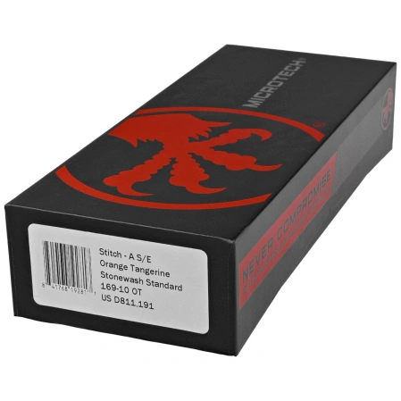 Nóż automatyczny Microtech Stitch-A S/E Orange Tangerine Tri-Grip Aluminium, Stonewashed by Borka Blades and Tony Marfione (169-10OT)