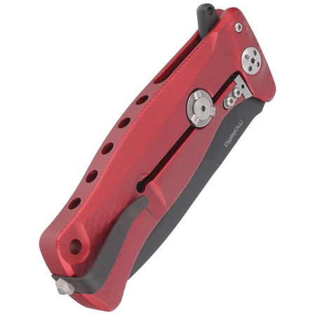 LionSteel Knife SR11A Red Aluminium, Black Sleipner by Molletta (SR11A RB)