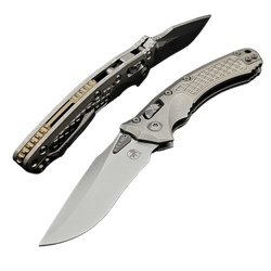 Microtech Marfione Select Amphibian Ram-Lok S/E Knife Stonewashed Frag Pattern Titanium, Stonewashed M390MK by Tony Marfione (137RL-10FRMS1)