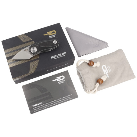 Bestech Tulip Frame Lock Knife Black Titanium, Fine Stonewashed M390 by Ostap Hel (BT1913E)