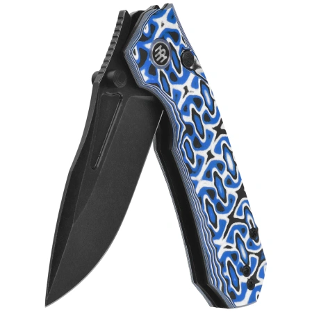 Remette RT-Rhino Knife Blue/White G10, Black Stonewashed D2 (RNGD262)