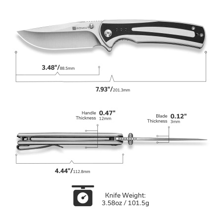 Nóż składany Sencut Regnator White / Black G10, Satin 9Cr18MoV (S24057-3)