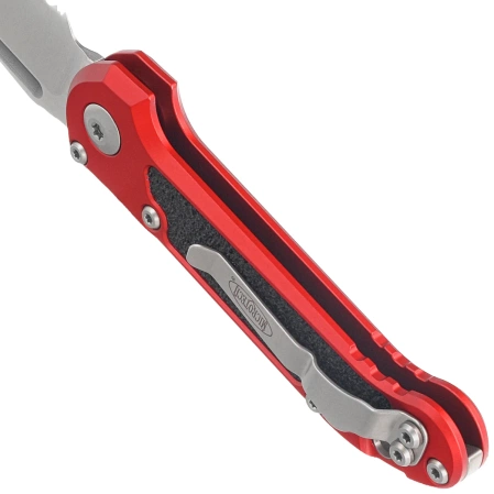 Microtech LUDT Gen III T/E Automatic Knife Red Aluminum, Stonewashed P/S M390MK by Tony Marfione (1136-11RD)