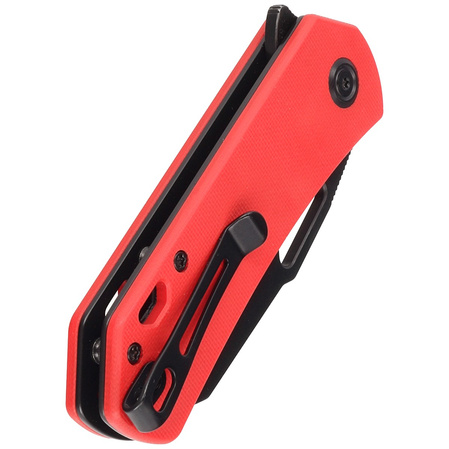 Nóż składany Kubey Knife Duroc Red G10, Black Stonewashed AUS-10 by Colin Maisonpierre (KU332F)