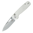 Kubey Bluff Knife White G10, Sandblasted 14C28N by Garet Caronna (KU248G)