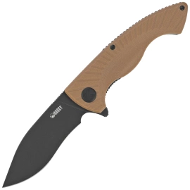 Nóż składany Kubey Timberwolf KU208H Tan G10, Blackwashed 14C28N
