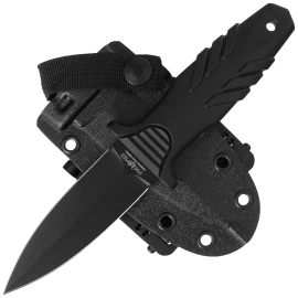 Nóż Fox FKMD Tactical Elementum Dagger D/E Black PP/TPE, Black Idroglider N690Co (FX-647 AF)