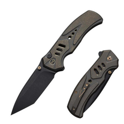 Nóż składany WeKnife Zentron Bronze / Golden Titanium, Black Stonewashed M390 (WE24094-3)