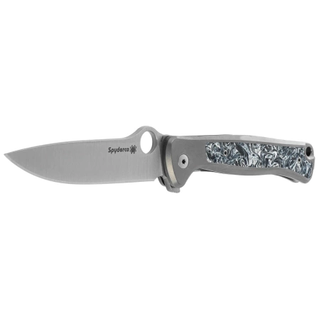 Spyderco Slym Knife Titanium/Dark Matter Polar Fat Carbon, Satin M390 by Moletta (C271TIP)