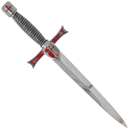Decor Habitat Templar Dagger Burgundy/Black/Silver Steel, Satin Stainless Steel (S3319)