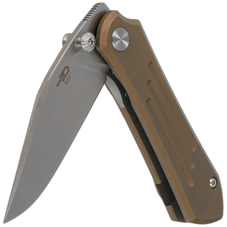 Bestech Icarus Knife Bronze Stonewashed Titanium, Satin M390 by Nick Rogers (BT2302F)