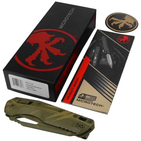 Microtech MSI S/E Knife Cerakote Bamboo Aluminum, Cerakote Bamboo M390MK by Tony Marfione (210-1CAM)