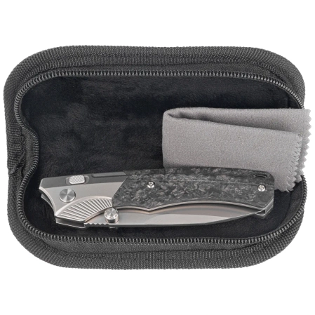 Nóż składany Remette WD107 Gray Titanium/Carbon Fiber, Hand Grinding Pearlescent M390