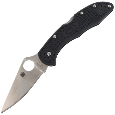 Spyderco Delica 4 FRN Black Flat Ground PlainEdge Knife (C11FPBK)