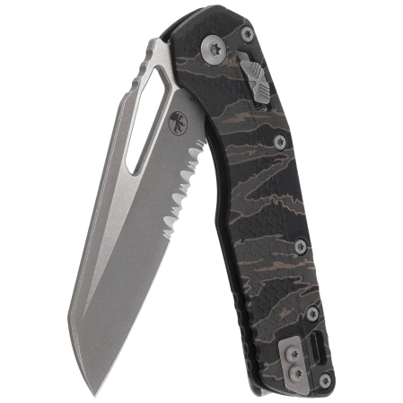 Nóż składany Microtech MSI S/E Ram-Lok Tiger Stripe Camo Tri-Grip Polymer, Apocalyptic P/S M390MK by Tony Marfione (210T-11APPMTSC)