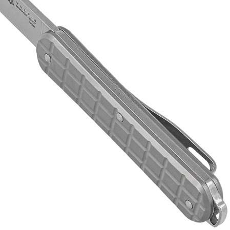 Fox Vulpis Grenade Pattern Titanium, Polished N690Co Knife (FX-VPGP130 TI)