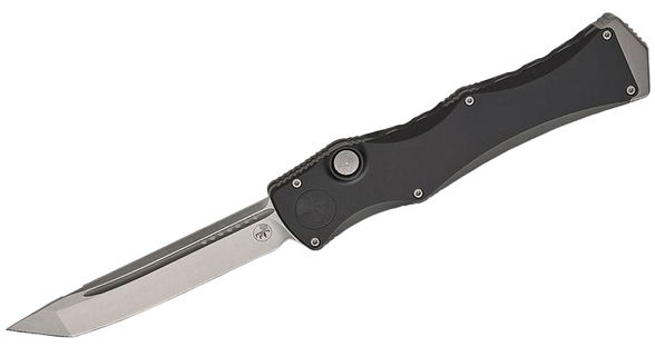 Microtech Halo Gen IV T/E Marfione Select OTF Knife Black Aluminum, Stonewashed M390MK by Tony Marfione (1151-10MS1)