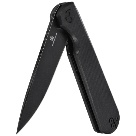 Bestechman Flick Knife Black G10, Black Stonewashed D2 by Ostap Hel (BMK13H)