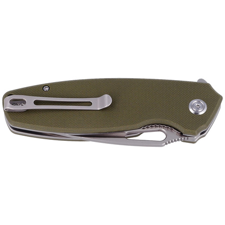 Nóż składany Kubey Tityus Green G10, Bead Blasted D2 (KU322B)