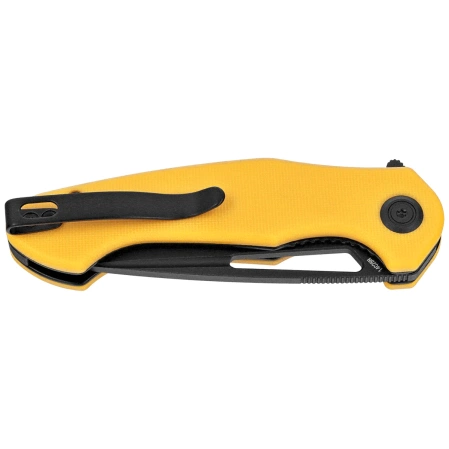 Kubey Dugu Knife Yellow G10, Blackwashed 14C28N (KU210J)